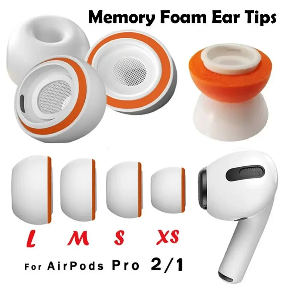 1 Pair Memory Foam Ear Tips for Apple AirPods Pro 2 1 Silicone Ear Cushion Replacement Earphone Earpads Ear Plug Cap Accessories