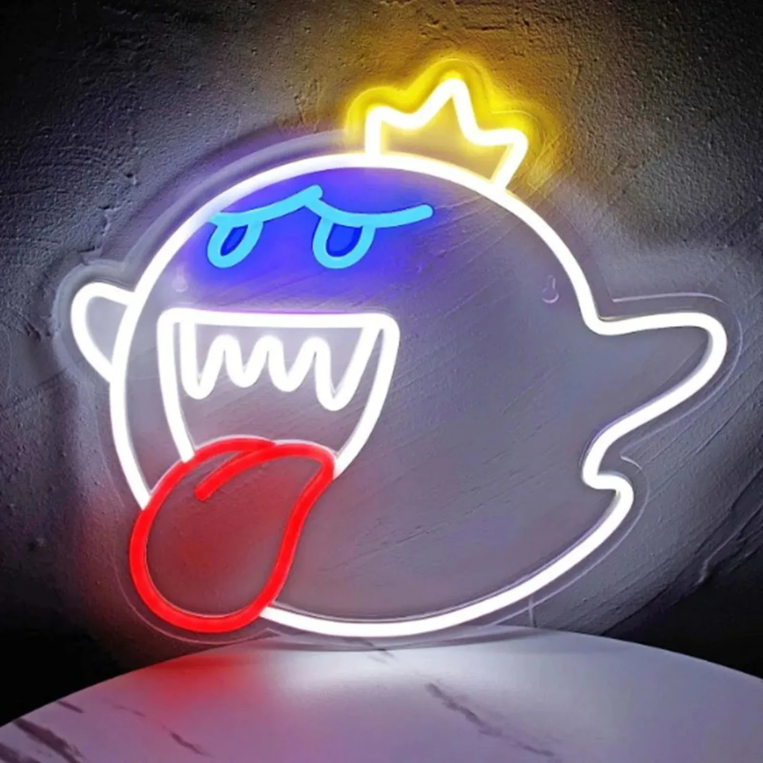 Imagem -03 - King Ghost Led Neon Sign para Crianças Dimmer Usb Switch Game Room Boy Room Decoration Halloween Aniversário Presente de Natal