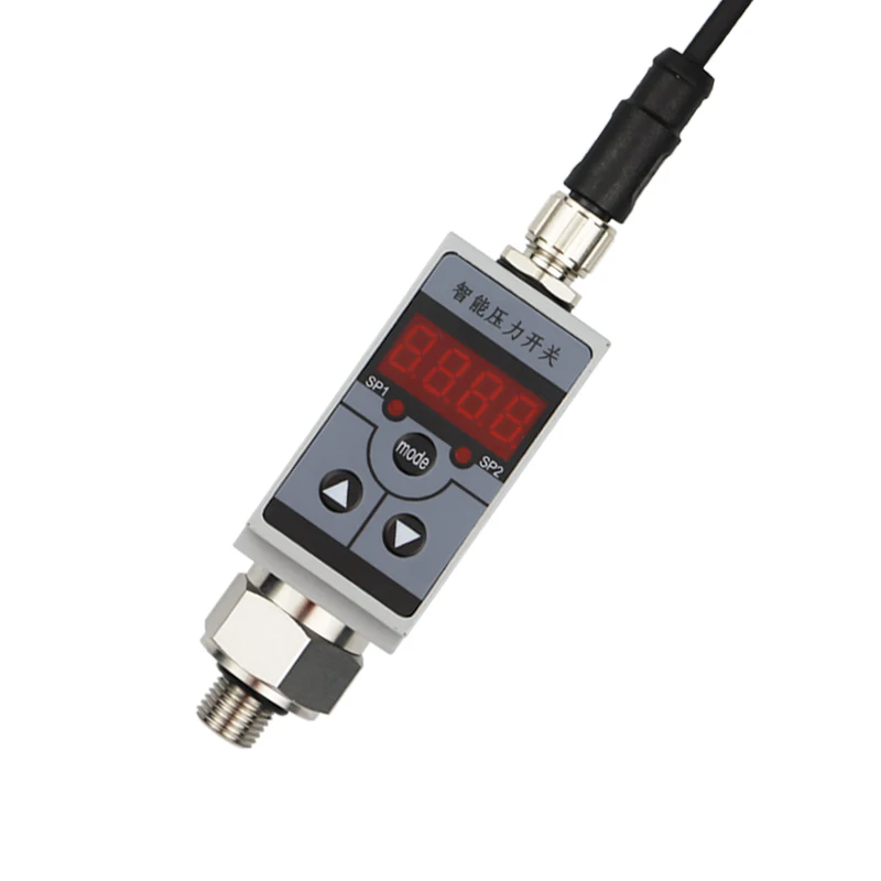 Low 0-10 Bar Inline Water Pressure Switch NO/NC Digital Contacts DC 24V AC 220V 4-20mA Output