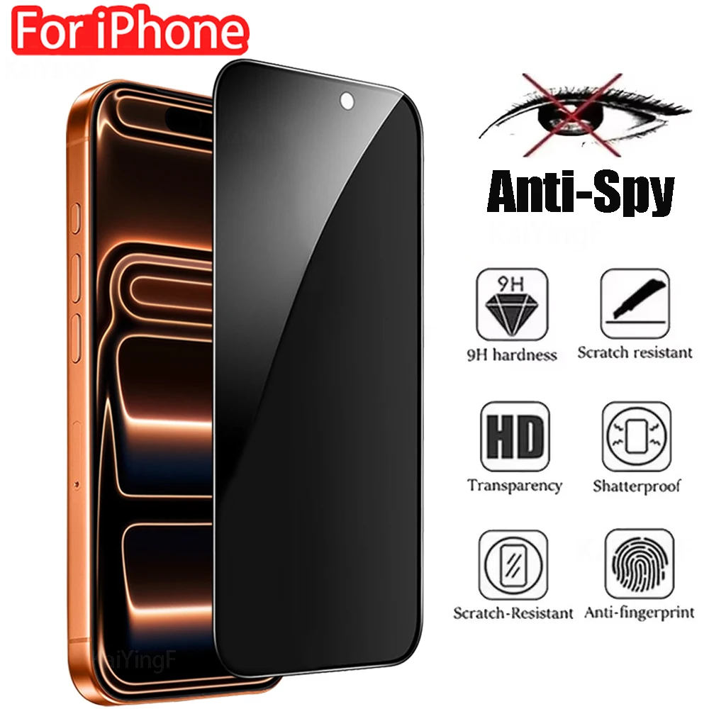 Anti-Spionage Panzerglas für iPhone 17 16 Pro Max Displayschutzfolie für iPhone 15 14 13 12 11 Pro Max Plus Sichtschutzfolie