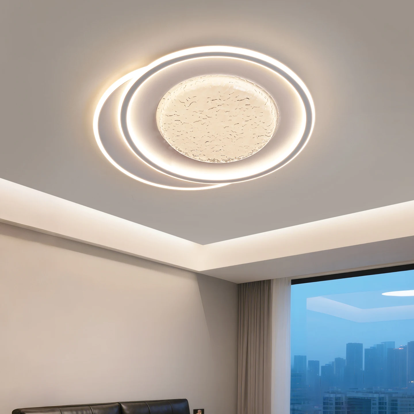 Round Layered LED Ceiling Light Modern Minimalist Border Lamp Living Room Bedroom Household Indoor Decor Lighting Fixture