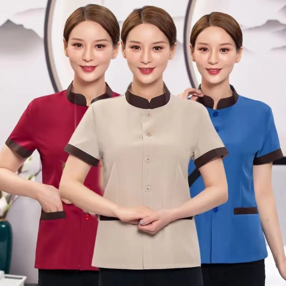 

Women Cleaning Uniform Set Long Short Sleeve Hotel Hospital Staff Work Wear