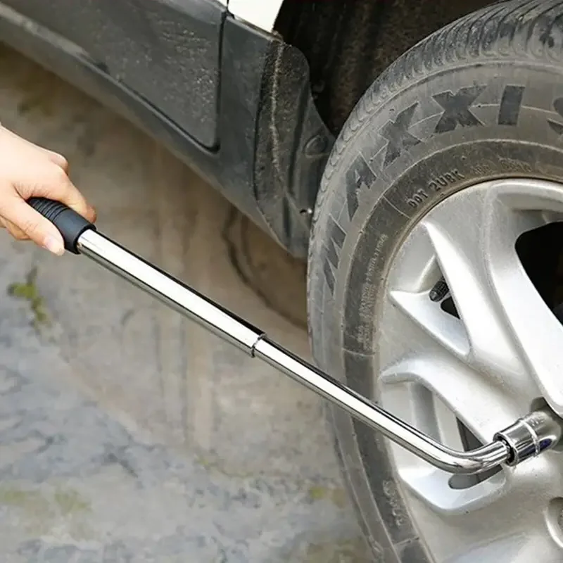 Imagem -05 - Universal Extensível Roda de Carro Cinta Chave Pneu Duplo Terminou Soquetes Porca 17 19 21 23 mm Conjunto Cromo para Carro Van Caminhão