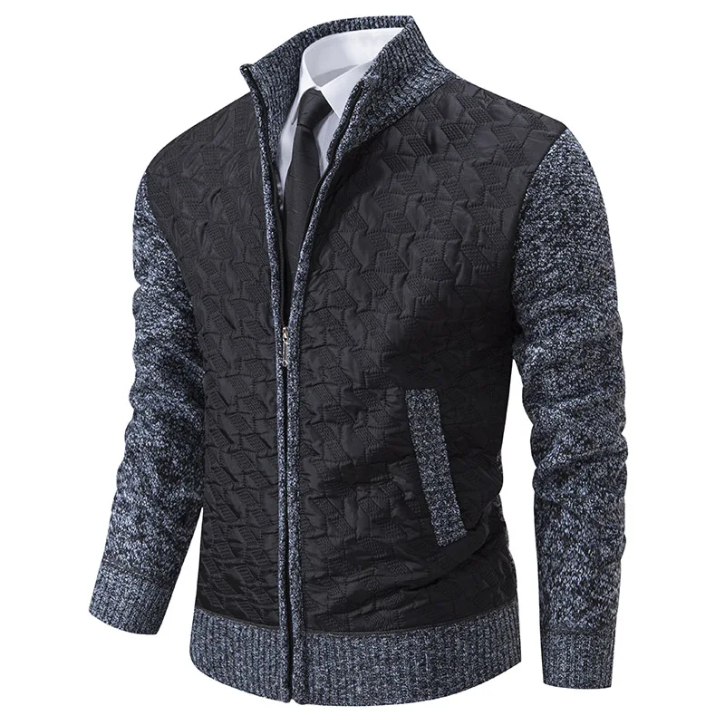 Men Cardigan Sweatercoats Stand Collar Fleece Thicker Warm Sweaters New Autumn Winter Male Outwear Slim Sweaters Jackets 3XL