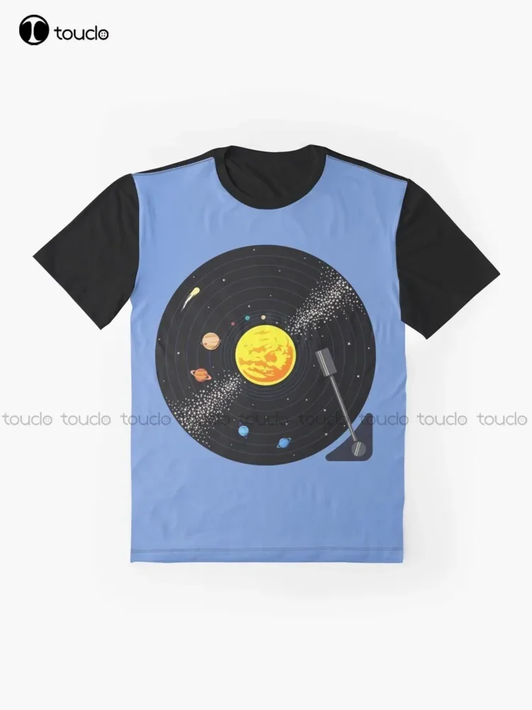 Solar System Vinyl Record Graphic T-Shirt Digital Printing Tee Shirts Streetwear Xxs-5Xl New Popular Unisex Christmas Gift