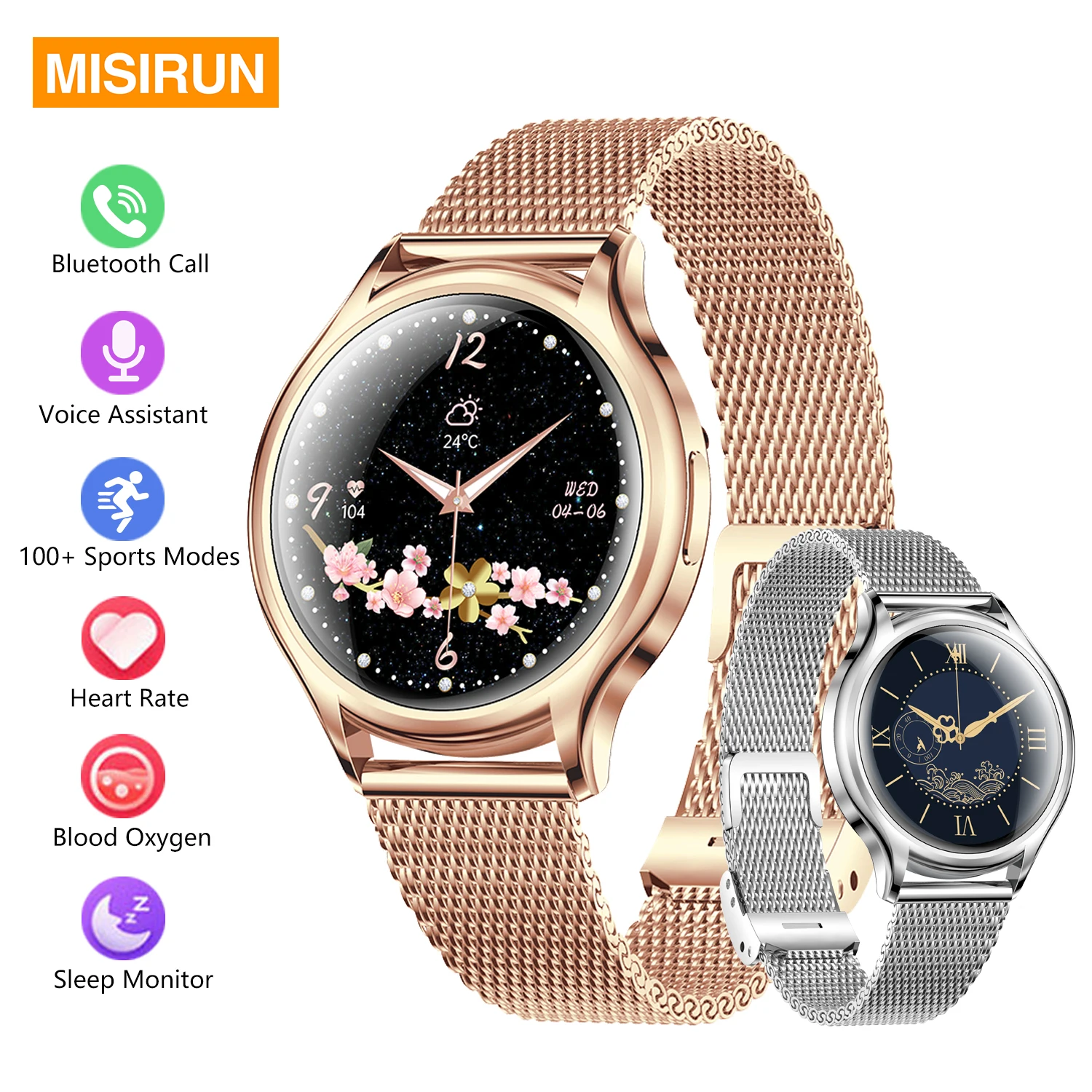 

Smart Watch for Women Gifts 1.27 Inch Full Touch Screen Health Sports Fitness Watches Bluetooth Calls Digital Smartwatch Ladies