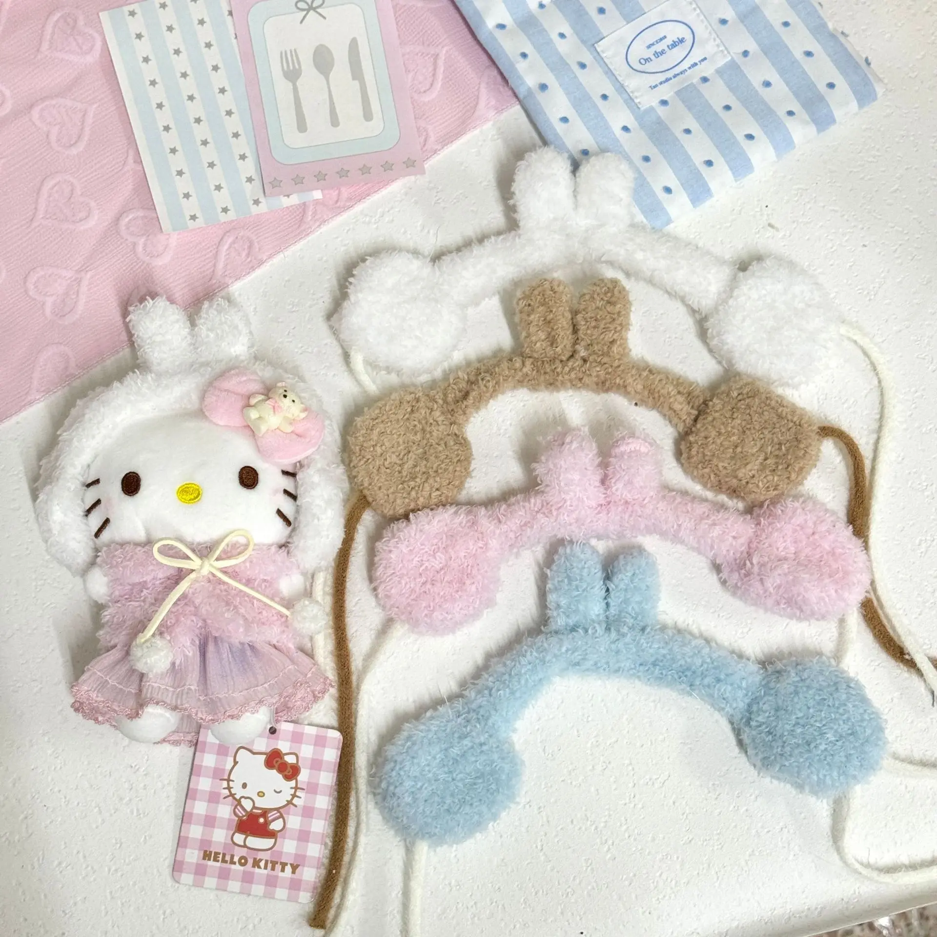 10cm Doll Autumn and Winter Plush Rabbit Earmuffs Straps High-value Zsiga Replacement Parts Suitable for Labubu