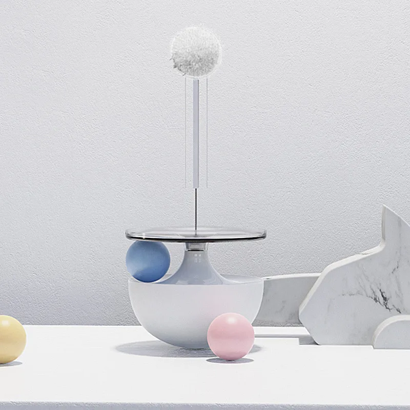 Juguetes interactivos para gatos: pelota con campana y varita de plumas - imagen 3