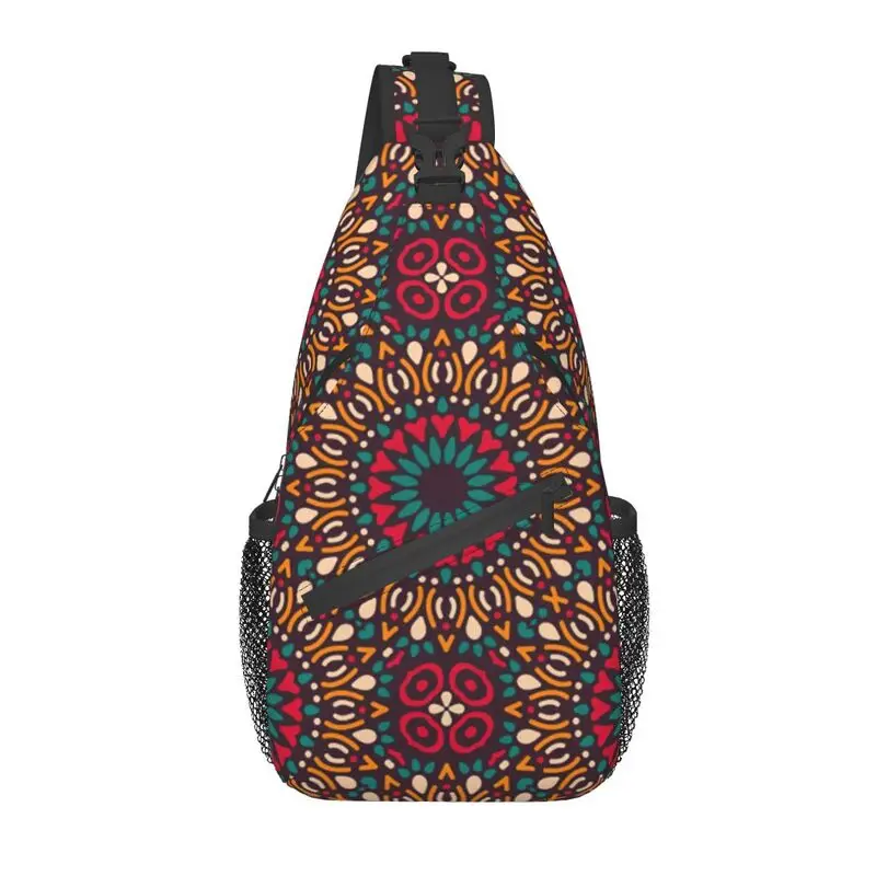 

Kitenge Ankara Sling Bags for Men African Tribal Ethnic Art Patterns Shoulder Crossbody Chest Backpack Travel Hiking Daypack