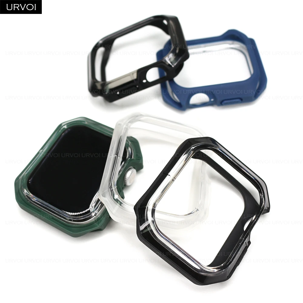 URVOI Cover for Apple Watch protector series 10 9 8 7654 Soft TPU half case for iWatch anti shock tough armor bumper 42mm 46mm