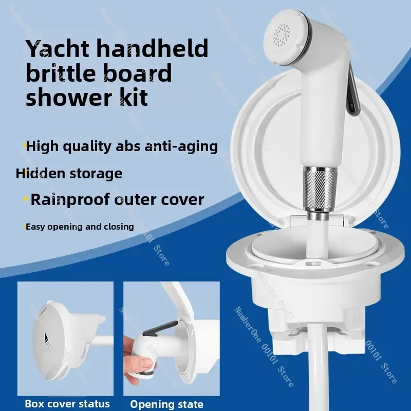 

Outdoor Stainless Steel Shower Box Marine Pull-out Sprinkler Yacht Hidden RV Shower Rinse Kit Change Accessories