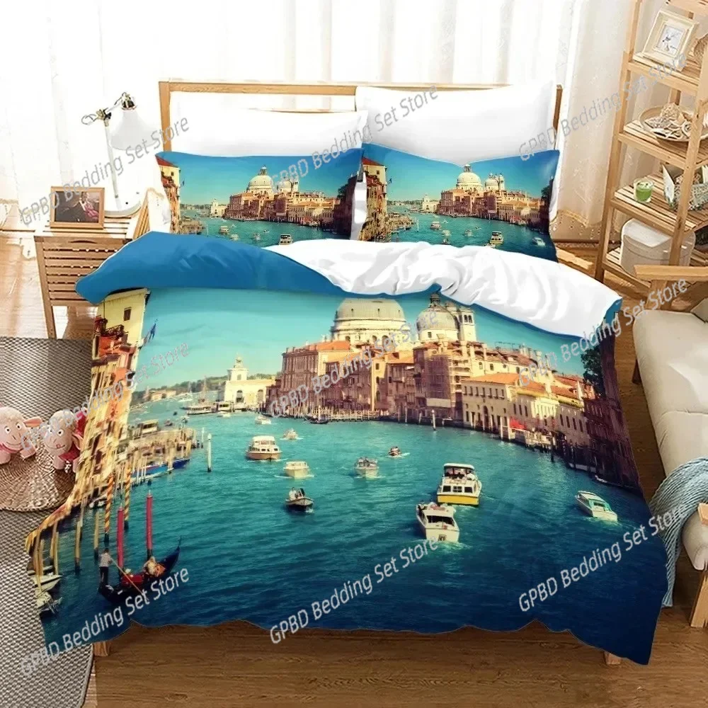 

3D Print New York City Night View Bedding Set 3D Printed Suitable for Bedroom Duvet Cover Set With Pillowcases Kids Home Textile