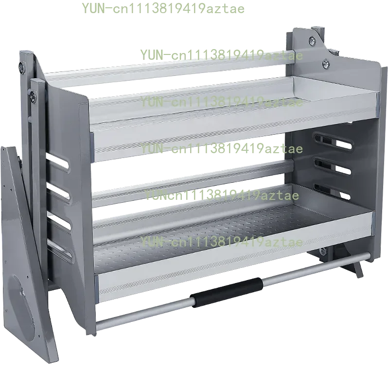 Stainless Steel Aluminum Pull Down Kitchen Cabinet Hanging Spice Storage Basket Rack