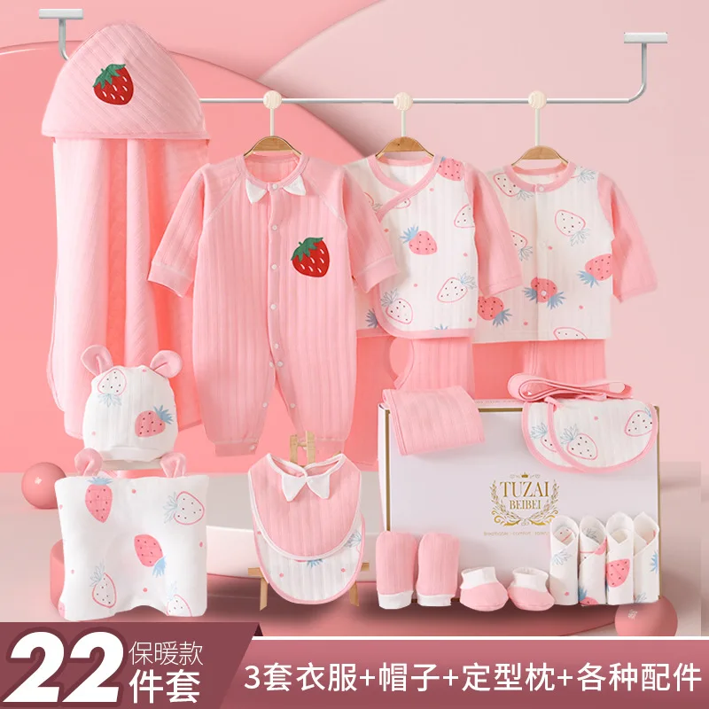 22/24Pcs/set Winter Autumn Baby Newborn Cotton Clothing Sets Girl Bodysuits Blankets Boy Suits Newborn Clothes Baby Shower Gift