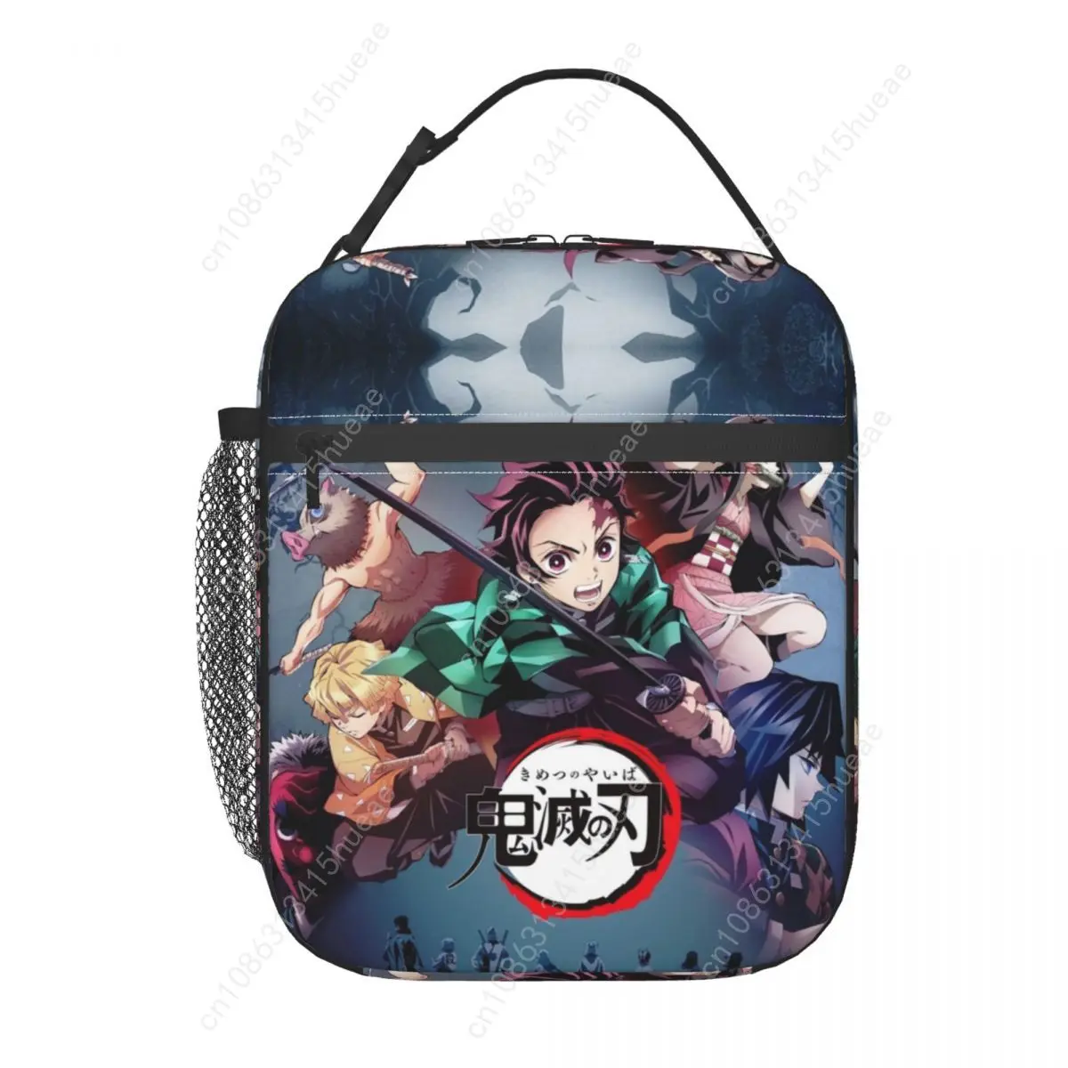 Bolsa de almuerzo portátil con aislamiento térmico, bolsa de almuerzo de Anime, Tanjiro, Kamado, Manga, Nezuko, Kamado, almacenamiento escolar, caja de comida