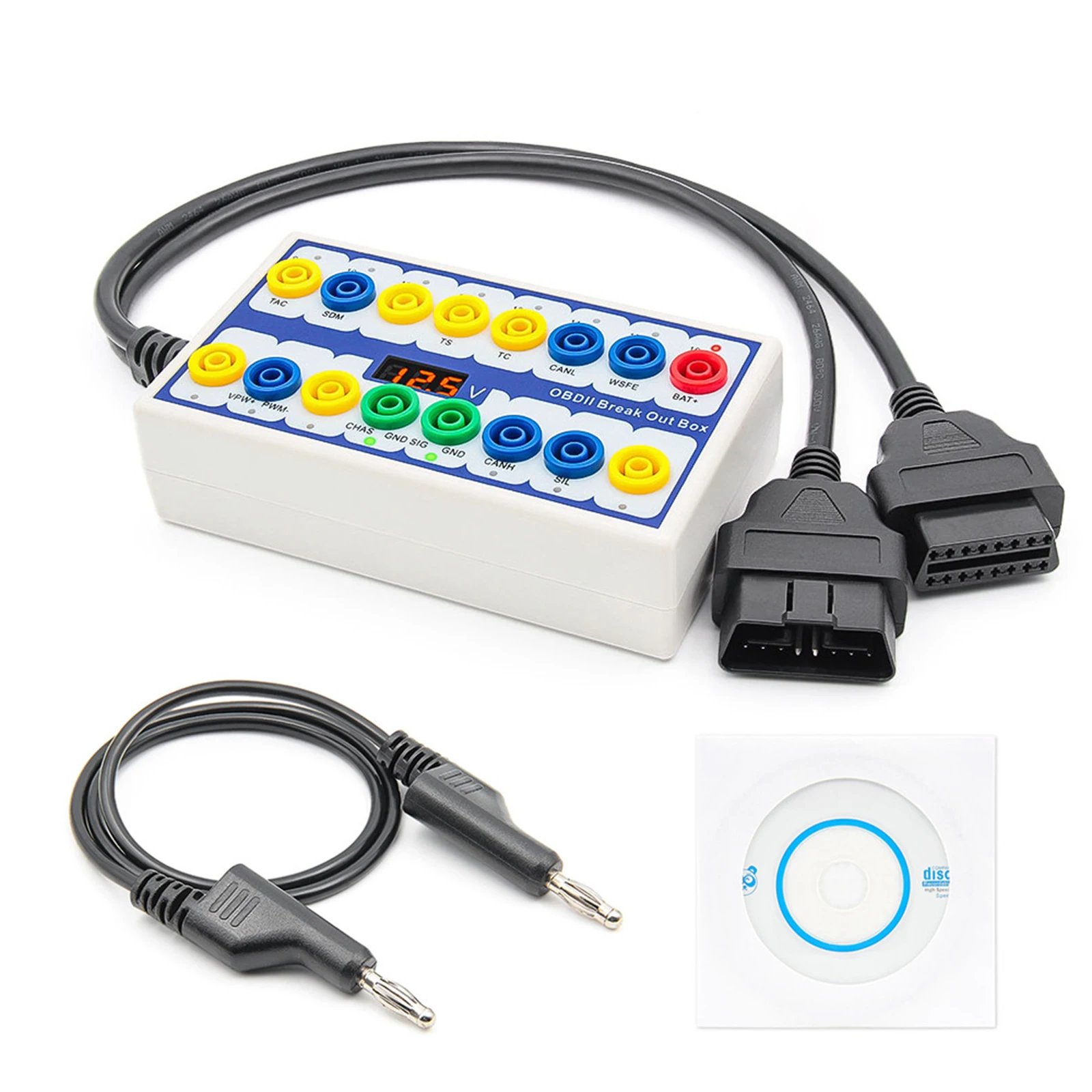 OBD2 Break Out Box Auto Car OBDII Protocol Detector Diagnostic Connector