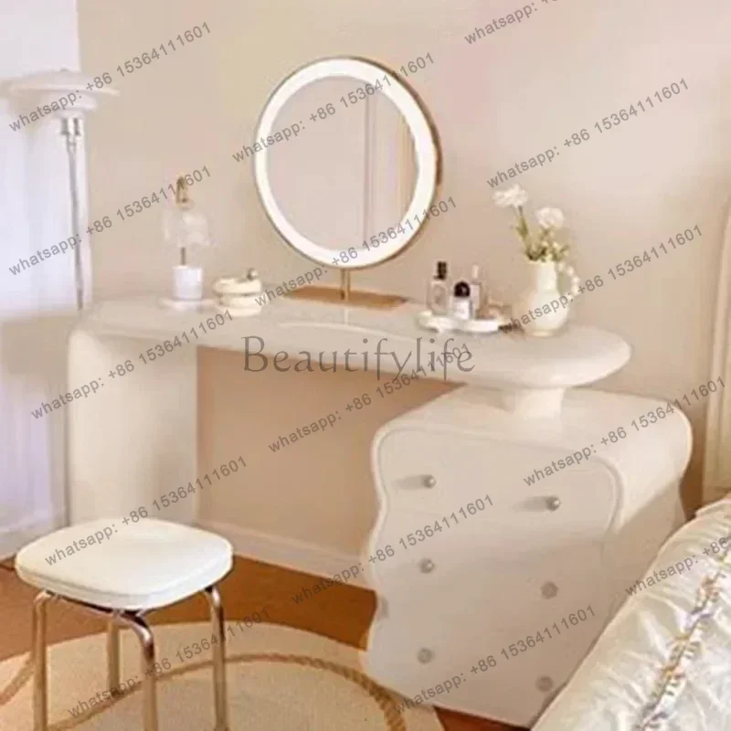 LJY Luxury White Vanity Table Wooden Aesthetic Beauty Drawers Bedroom Dresser Living Room Storage Vestidores Muebles De Dormitor