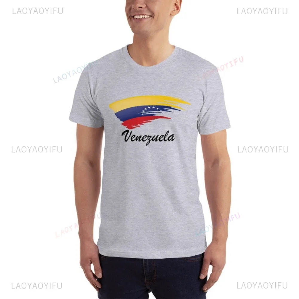 Venezuela Flag Graphic Printed T-Shirt Retro Casual Fashion Loose Harajuku Man Tshirt Comfort Breathe Short Sleeve Women Tees