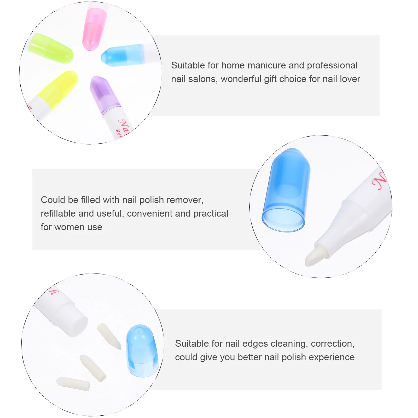 Stylo dissolvant d'ongles, 10 pièces, tampons de nettoyage de bords de vernis supplémentaire, taches pour usage professionnel, nettoyeur de plastique pour ongles