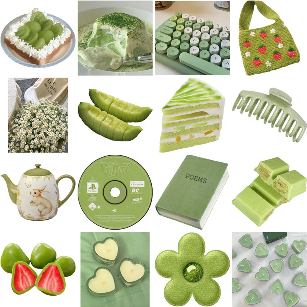 10/30/60 Uds Ins verde Matcha pegatina de patrón fresco decoración de Graffiti funda de teléfono móvil refrigerador portátil pegatina impermeable