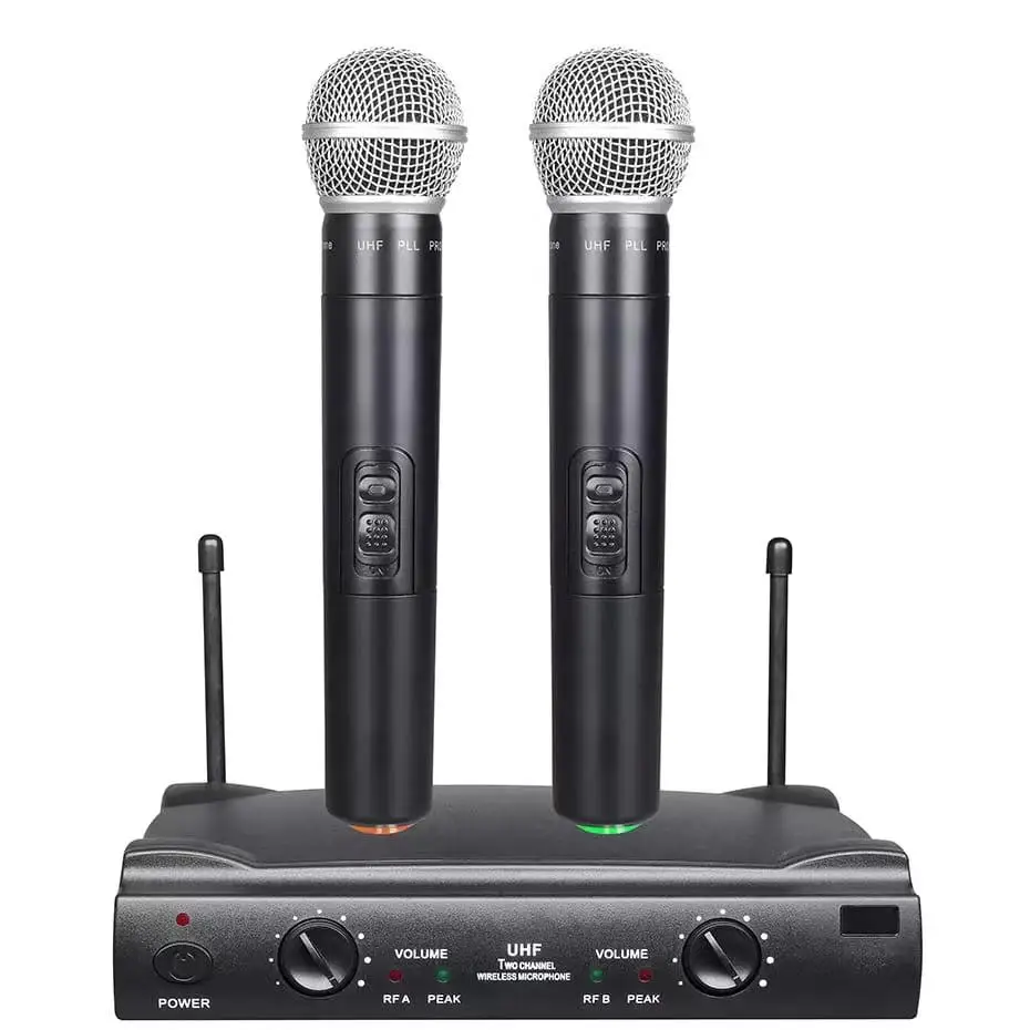 Wireless Microphone 2 Channels Professional Handheld Mic Micphone Party Karaoke Professional Church Show Meeting High Quality