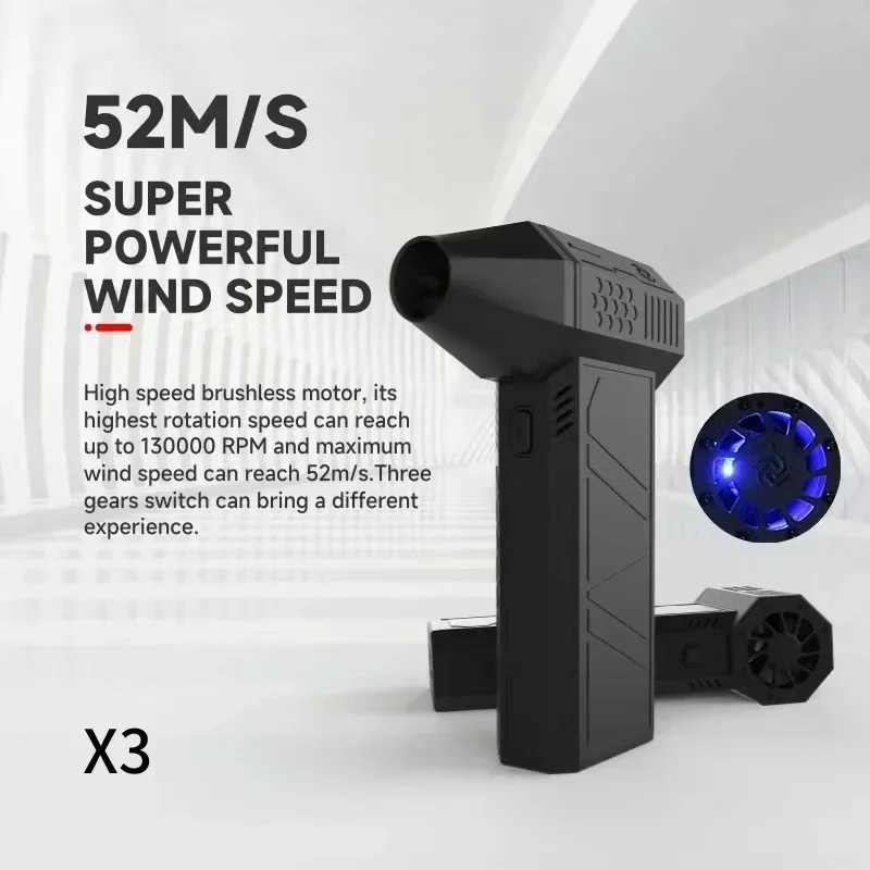 Xiaomi Mijia New X3 Violent Blower Mini Turbo Jet Fan Handheld Brushless Motor 130000 RPM Wind Speed 52m/s Multi Functional Fan