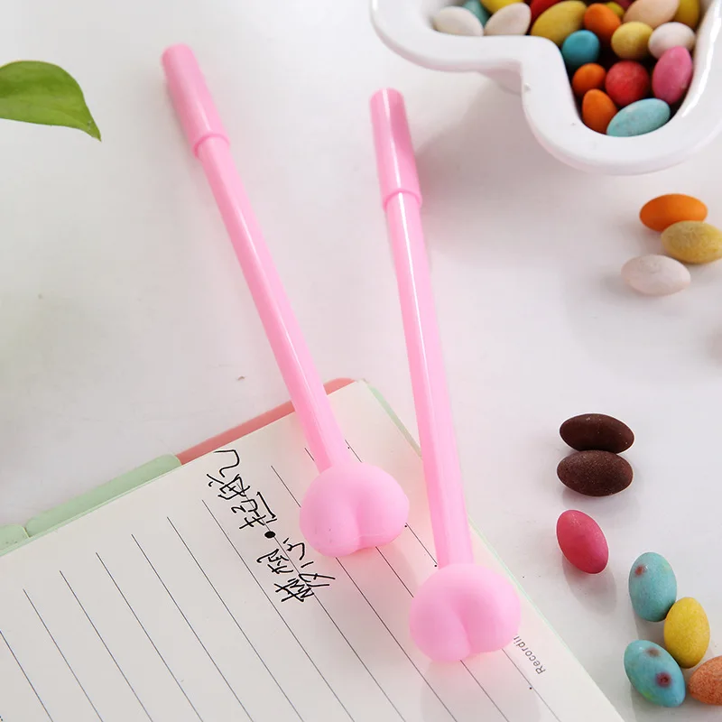 10Pcs/Lot Kawaii LOVE Heart Gel Pen 0.5mm Black Ink Student Writing Pens Stationery Cute Kids School Office Supplies Stationary