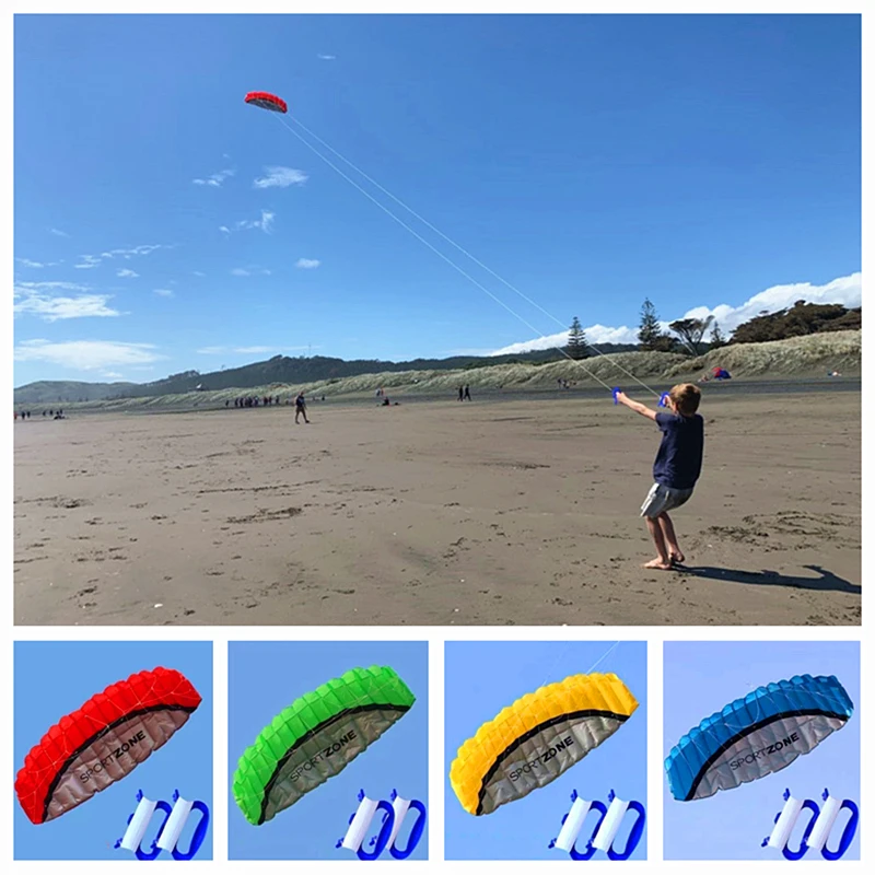 Frete grátis linha dupla dublê voando pipa arco-íris grandes pipas macias para adultos kitesurf fábrica esporte brinquedo paraquedas moscas