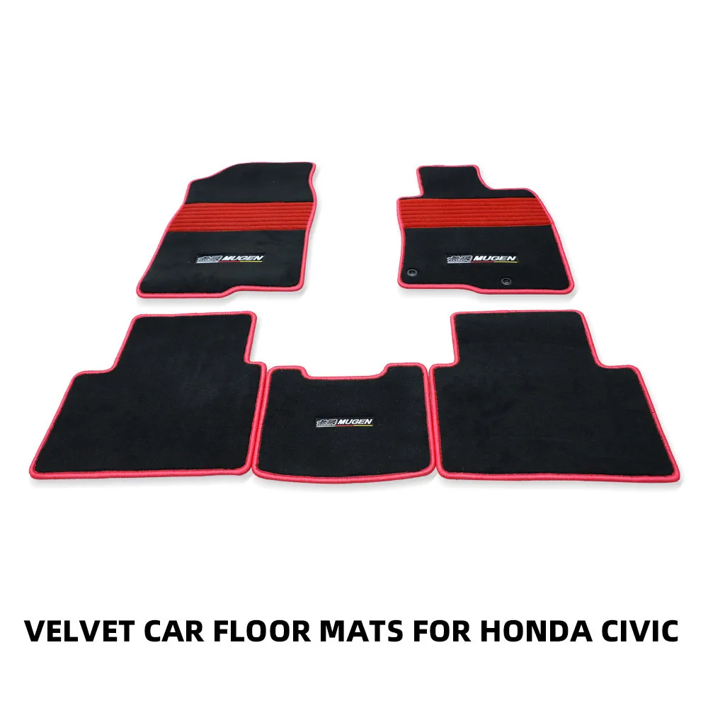 

Автомобильные коврики для ног, велюровый коврик для Honda Civic 10-го поколения 2016-2021, нескользящий полный комплект с левым рулем/правым рулем
