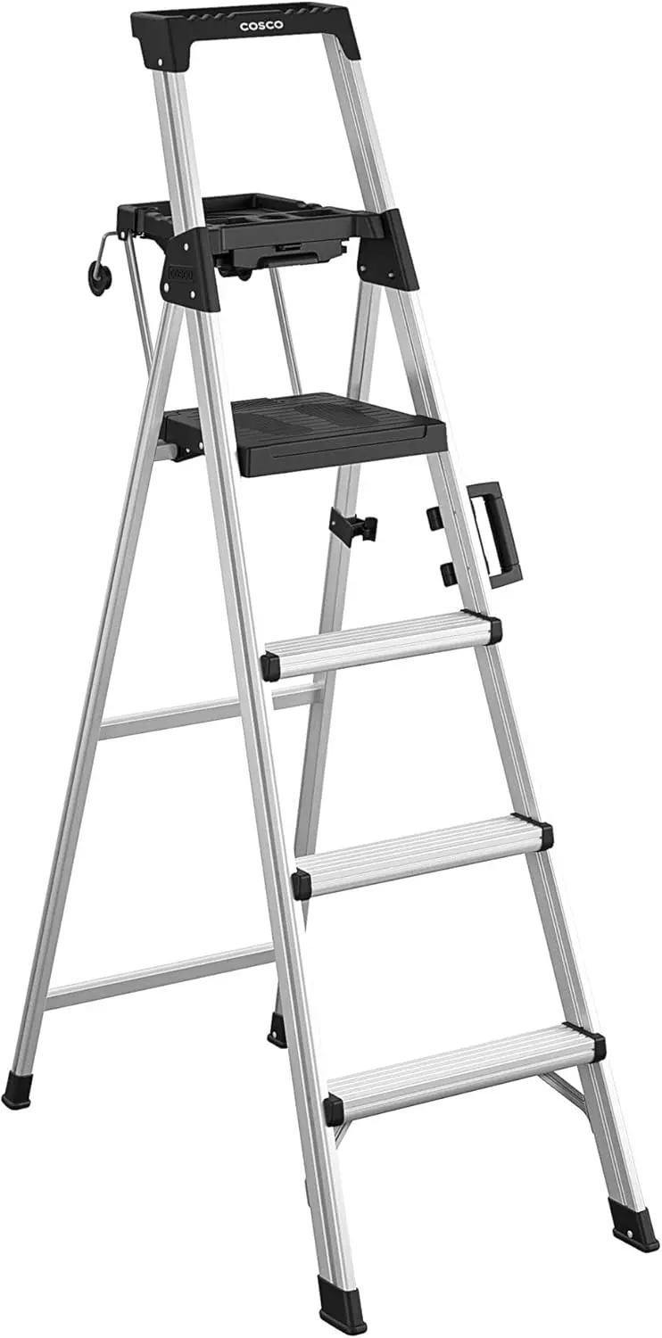 foot Signature Series Aluminum Step Ladder, Type 1A, 300 lb. Capacity