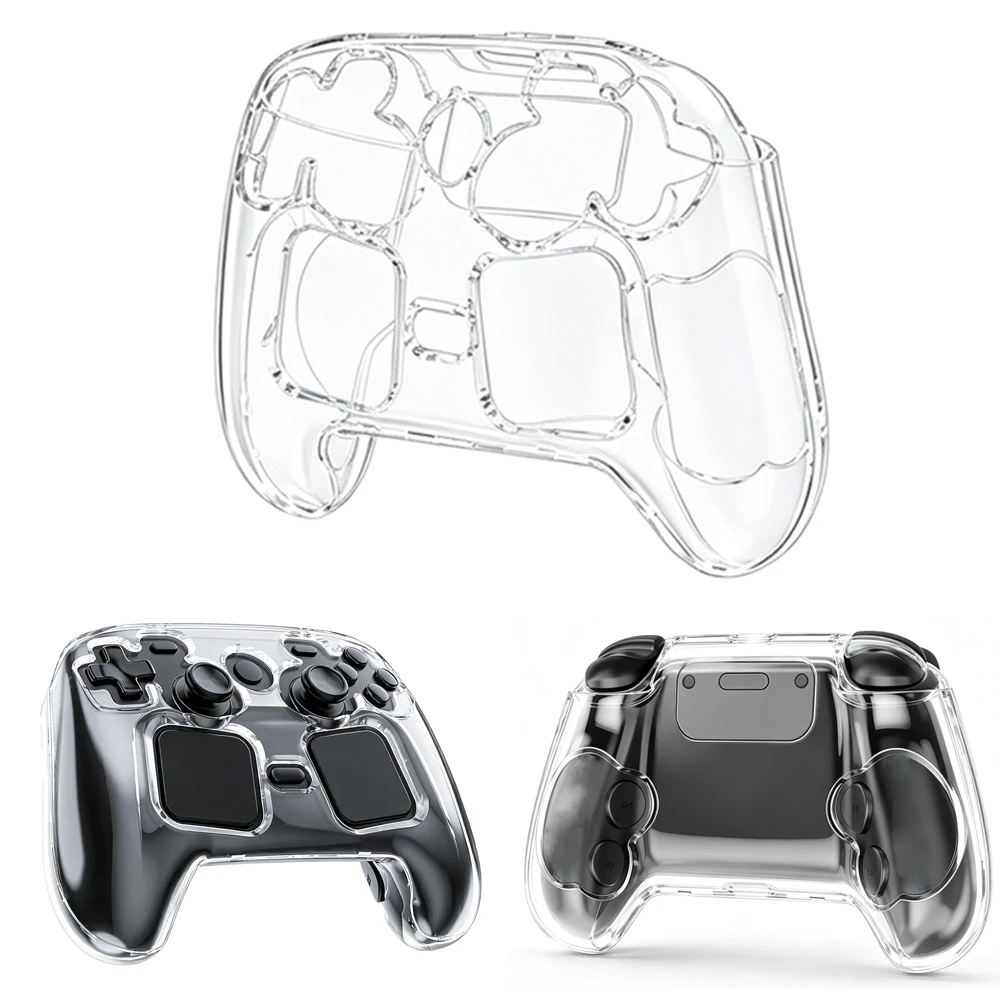 For Steam Controller 2 Clear PC Protective Case Shockproof Full Cover Protective Shell Anti-scratch Gamepad Skin Cover Accessory