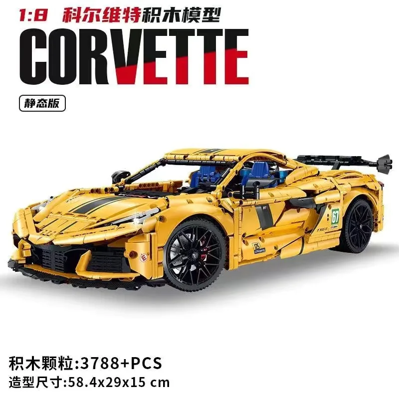 3372 pièces 1:8 bloc de construction de voiture de course jouet MOC Supercar GULY 10622 moteur modèle difficile briques à monter soi-même jouets pour garçons enfants adultes