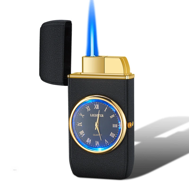 New Butane Gas Lighters Metal Watch Lighters Turbo Windproof Lighters Men Gadget Cigarette Cigar Lighters Unusual Lighters Gift