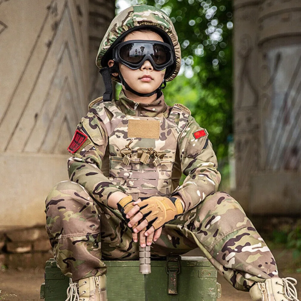 Kids JPC Plate Carrier Vest Tactical Molle Airsoft Combat Jump Training CS Vest Military Training Vest Paintball CS Outdoor