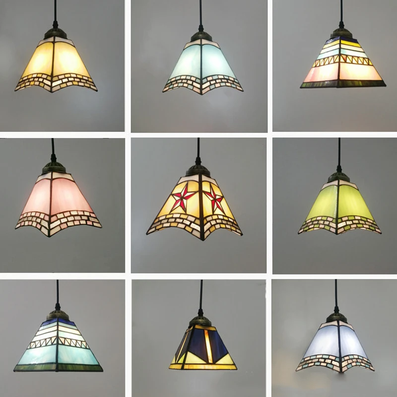 

Pendant Light Tiffany Mediterranean Dinning Room Decoration Bar Kitchen Hanging Lamp Bedroom LED Ceiling Indoor Lighting Fixture