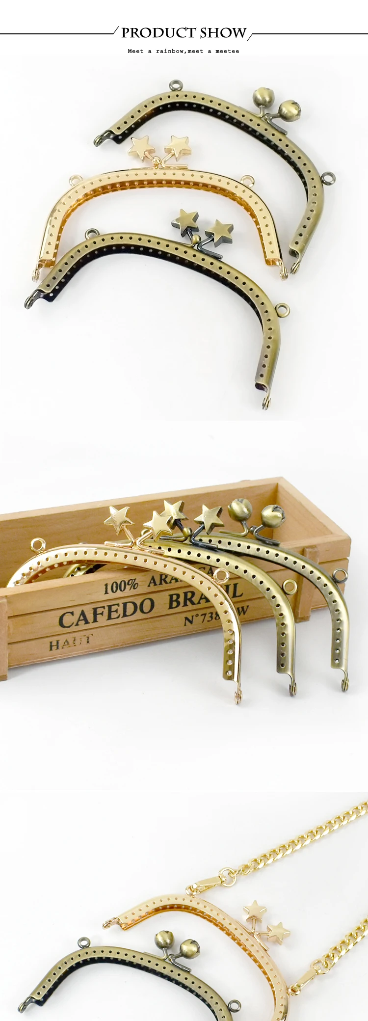 2/5Pcs Deepeel 12.5cm Star Flower Purse Frame Kiss Clasp Bags Handle DIY Handmade Handles Sewing Wallet Hardware Bag Accessories