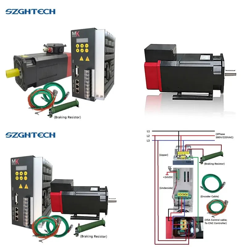 for 8000 RPM High Performance 3.7KW AC High Speed Spindle Servo Motor