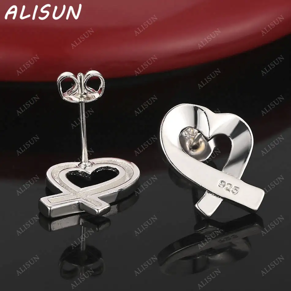 

ALISUN 925 Sterling Silver Hearts Earrings Stud Earrings For Women Creativity Gifts Street All-match Party And Daily Wear