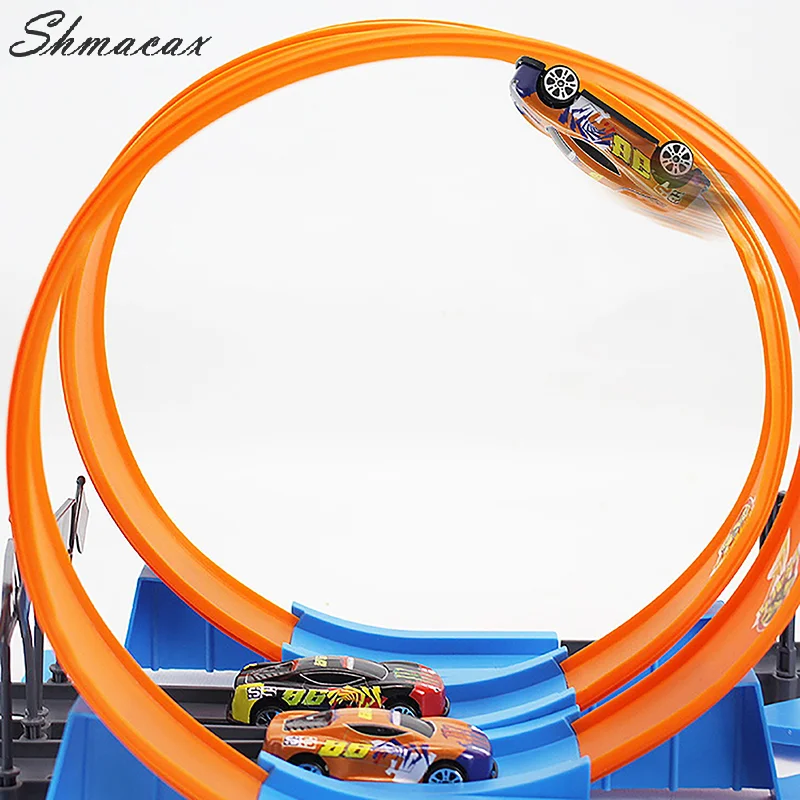 Giocattoli da corsa fai da te Track Stunt Speed doppie ruote per auto regalo per kit di binari per bambini modello assemblato bambini presenti