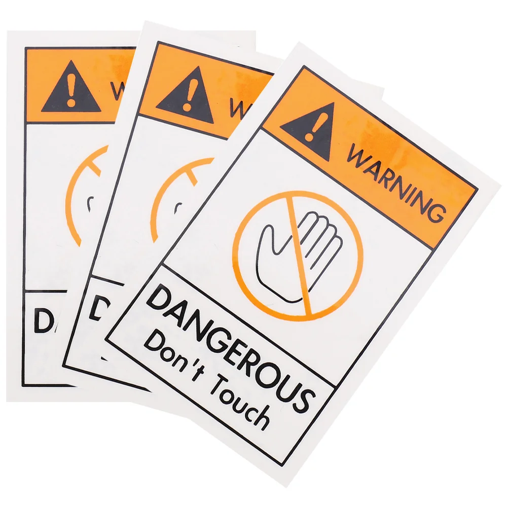 3Pcs Do Not Touch Warning Stick Stickers Durable PVC Safety Warning Sign Decals for Industrial Use Don't Touch Sign