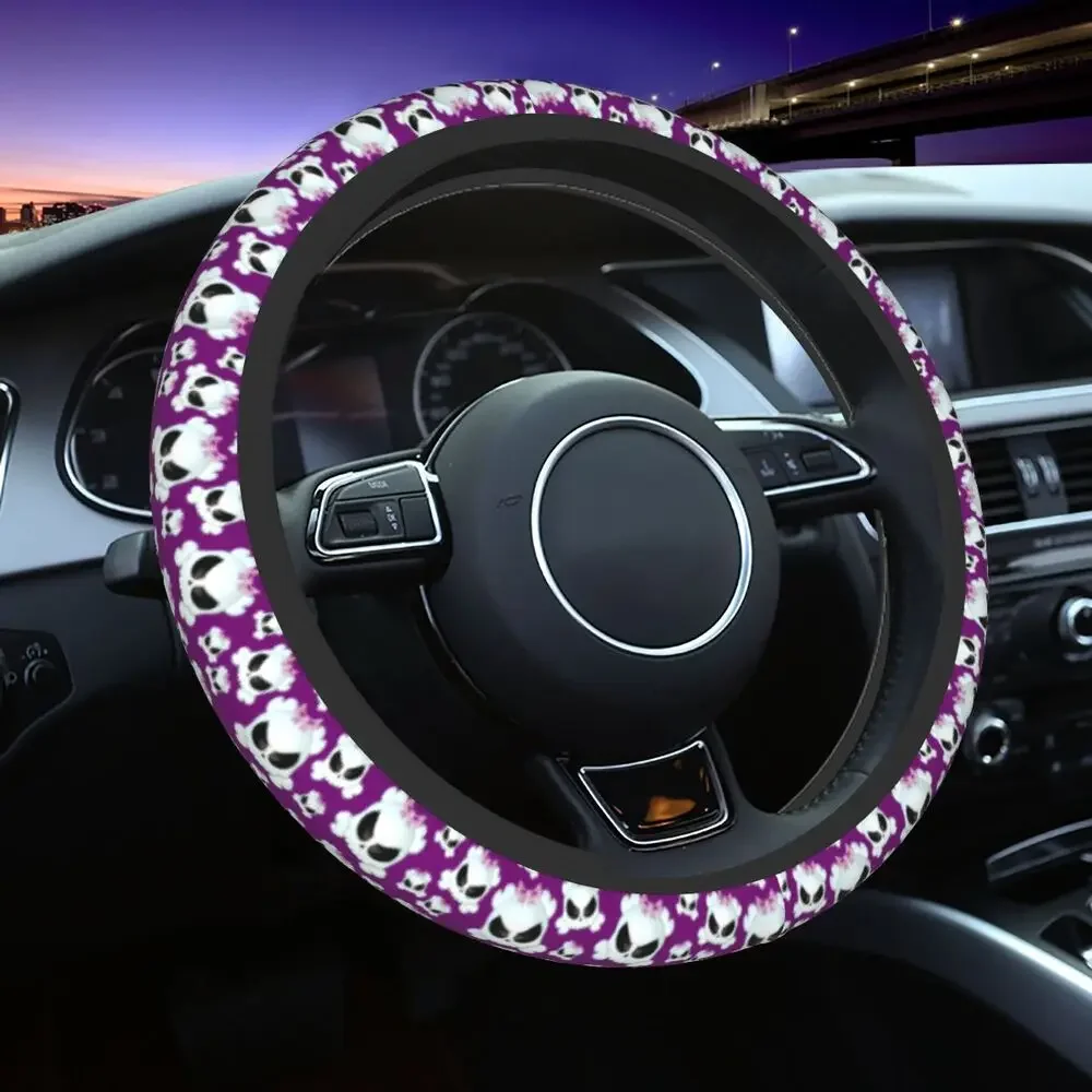 Purple Skull Elastic Car Steering Wheel Cover 15 Inch Anti Fouling Steering Wheel Protective Cover Wholesale Procurement