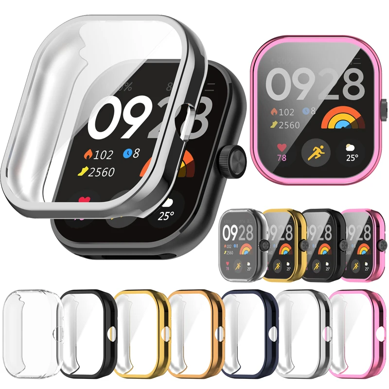 Full Soft and Clear Watch Case For Redmi Watch4 TPU Screen Protector Shell Transparent Cover Durable Protection Accessories