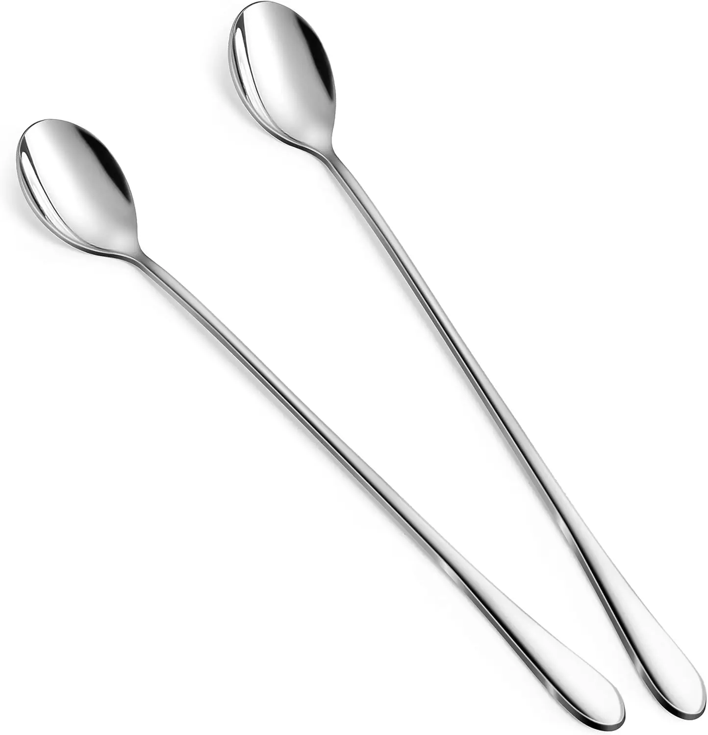 

9-Inch Long Stainless Steel Coffee Spoons for Bar, Stirring Iced Tea and Cocktails (2-Pack)