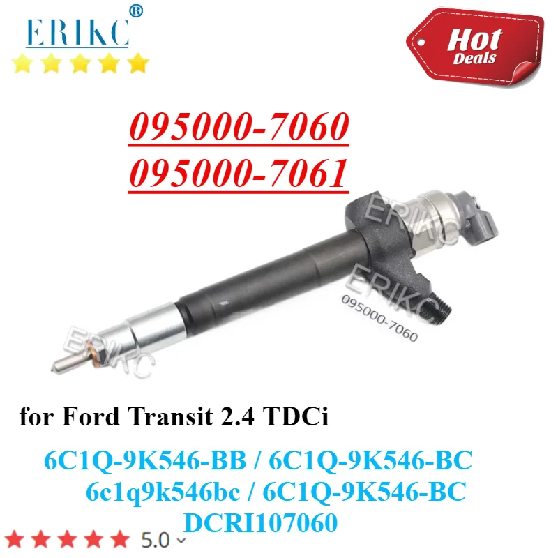 

095000-7060 Common Rail Injectors 095000-7061 Fuel Injection Assy 6C1Q-9K546-BB 6c1q9k546bc for Ford Transit 2.4 TDCi DCRI107060