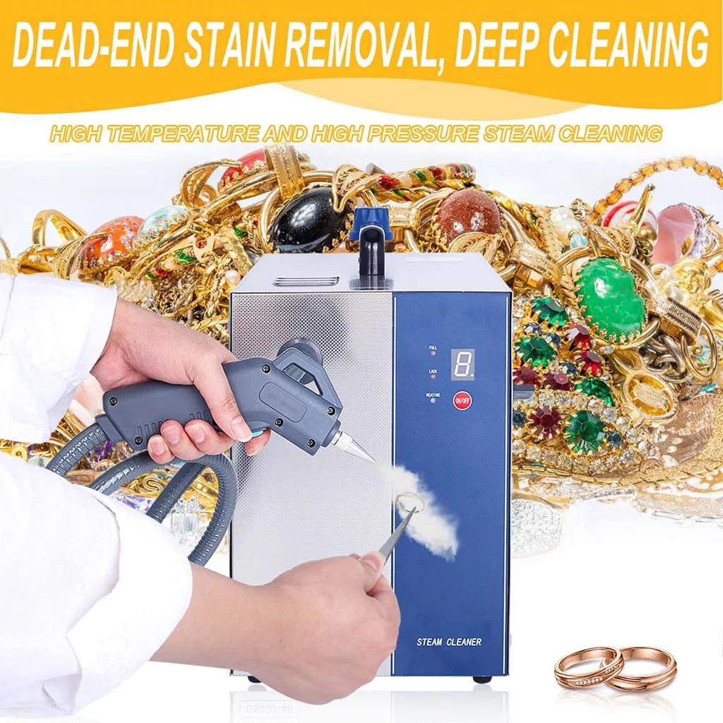 

DS300-4B 3L Gold Silver Stainless Steel Jewelry Steam Cleaner with Handheld Steam G-un
