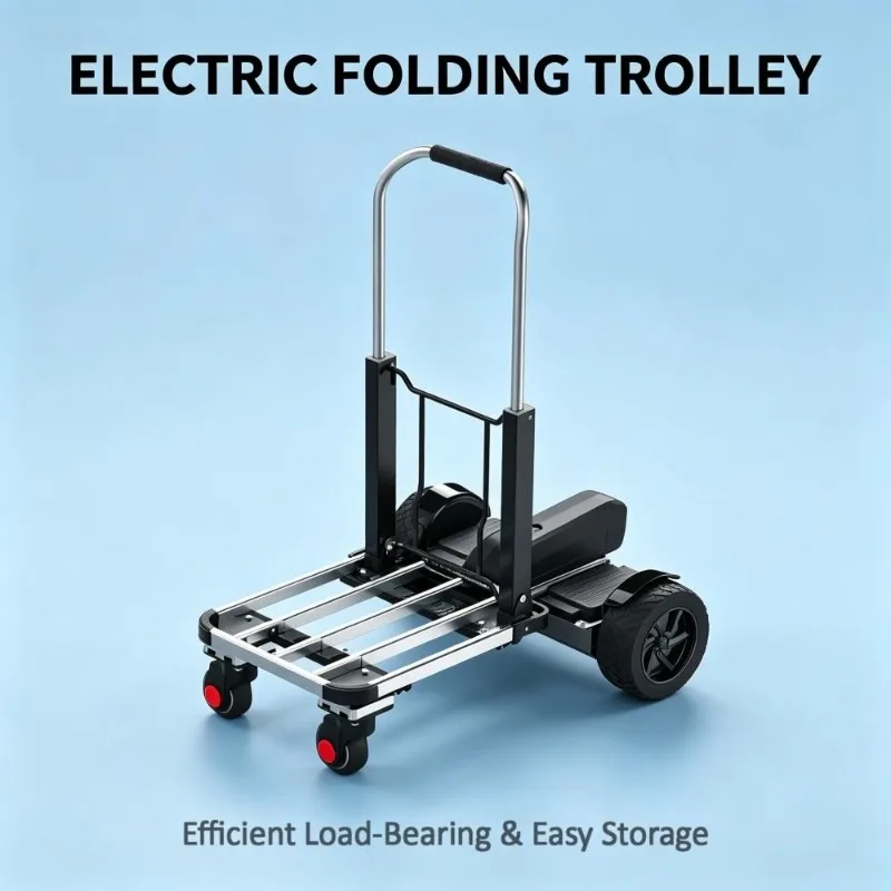 Induction Electric Trolley Two Wheel Walking Cart Indoor Outdoor Portable Durable Heavy Duty Material Handling Transport Vehicle