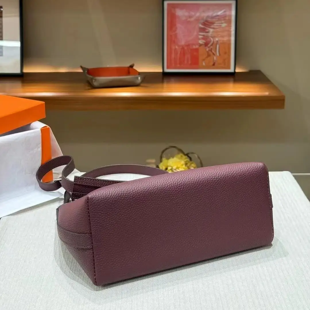 Borsa a secchiello in vera pelle con motivo litchi di moda di Design di marca 2024 borse a tracolla in pelle bovina di alta qualità di lusso per le