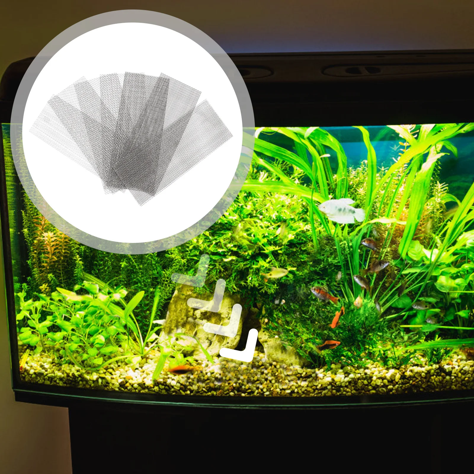 10 個水族館水草メッシュステンレス鋼ネット防錆水中安全 DIY 水槽装飾用