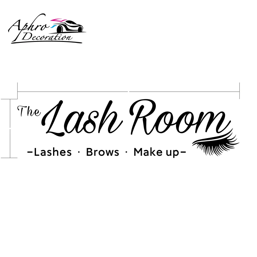 The Lash Room Sign Vinyl Wall Sticker Eyelash Studio Beauty Salon Décor Lashes Brows Make Up Wall Art Decal Window Poster