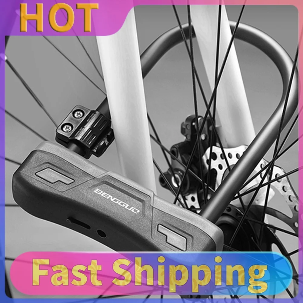 Bicycle U Lock with Mounting Bracket Bicycle U-shaped Lock with 2 Keys Anti-Theft Lock for Electric Scooter Mountain Bikes
